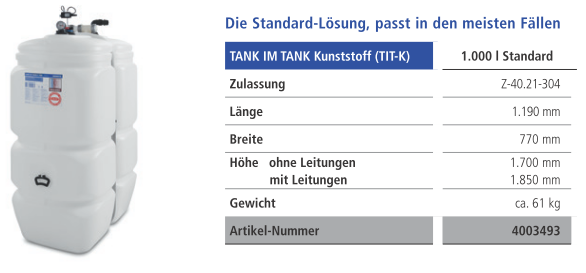 Buderus Schütz TIT-K 1000l Standard